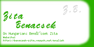 zita benacsek business card